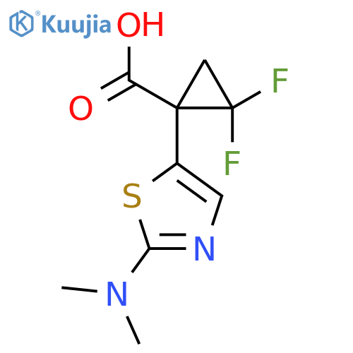 1-[2-(Dimethylamino)-1,3-thiazol-5-yl]-2,2-difluorocyclopropane-1-carboxylic acid structure