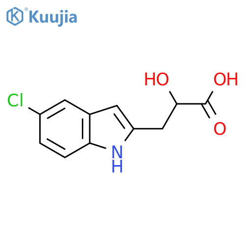3-(5-chloro-1H-indol-2-yl)-2-hydroxypropanoic acid structure