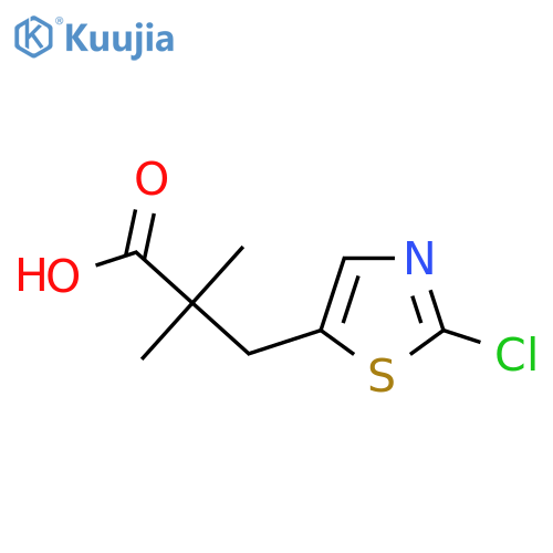 3-(2-chloro-1,3-thiazol-5-yl)-2,2-dimethylpropanoic acid structure
