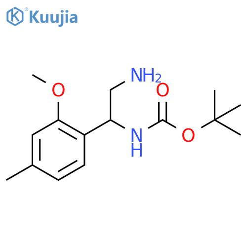 tert-butyl N-2-amino-1-(2-methoxy-4-methylphenyl)ethylcarbamate structure