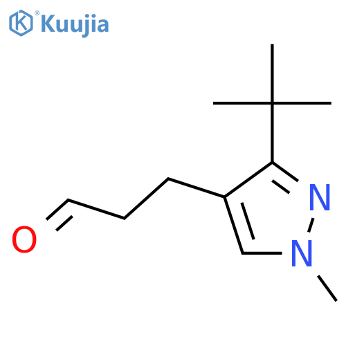 3-(3-tert-butyl-1-methyl-1H-pyrazol-4-yl)propanal structure