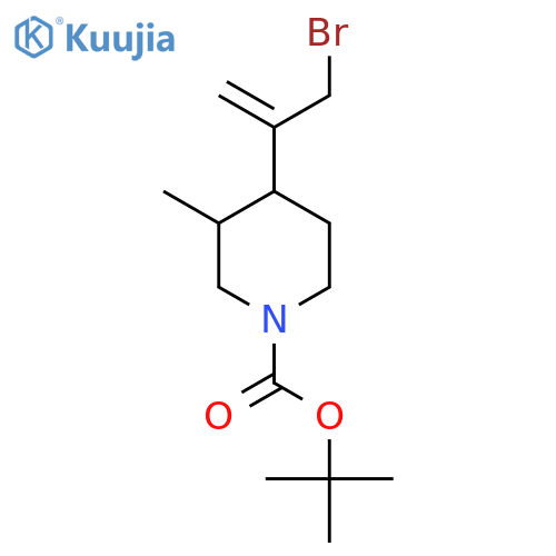 tert-butyl 4-(3-bromoprop-1-en-2-yl)-3-methylpiperidine-1-carboxylate structure