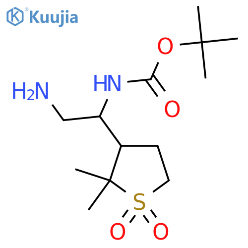 tert-butyl N-2-amino-1-(2,2-dimethyl-1,1-dioxo-1lambda6-thiolan-3-yl)ethylcarbamate structure