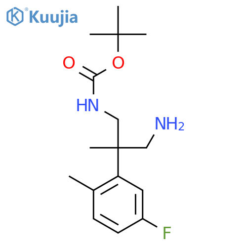 tert-butyl N-3-amino-2-(5-fluoro-2-methylphenyl)-2-methylpropylcarbamate structure