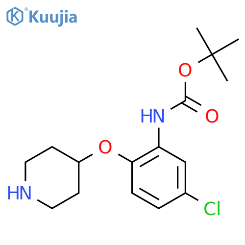 tert-butyl N-5-chloro-2-(piperidin-4-yloxy)phenylcarbamate structure