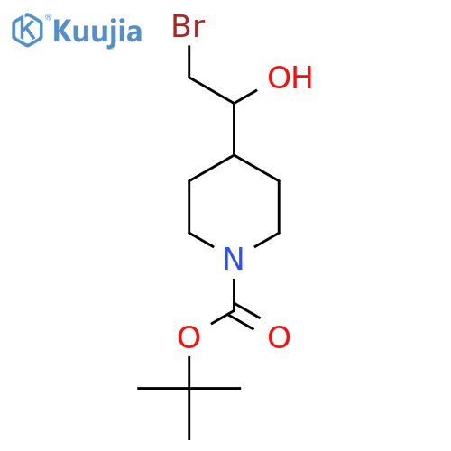 tert-butyl 4-(2-bromo-1-hydroxyethyl)piperidine-1-carboxylate structure