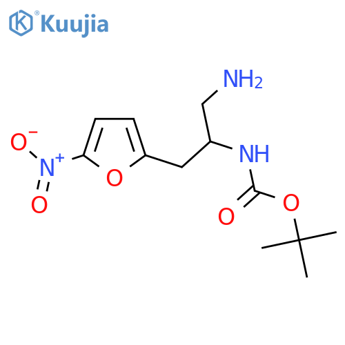 tert-butyl N-1-amino-3-(5-nitrofuran-2-yl)propan-2-ylcarbamate structure