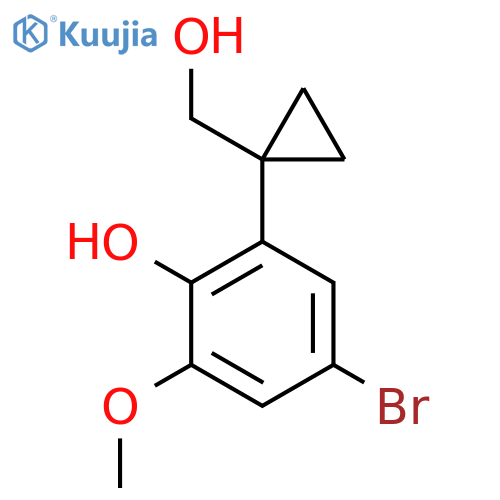4-bromo-2-1-(hydroxymethyl)cyclopropyl-6-methoxyphenol structure