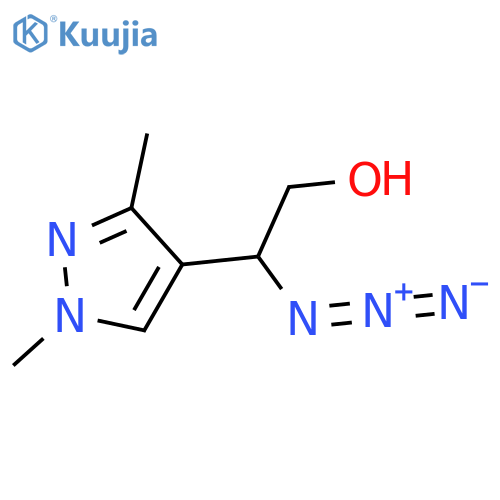 2-azido-2-(1,3-dimethyl-1H-pyrazol-4-yl)ethan-1-ol structure