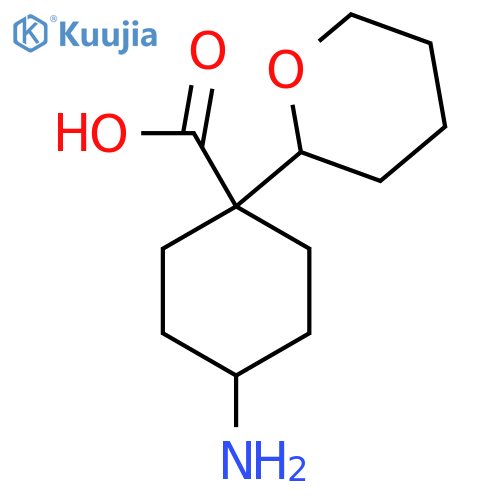 4-amino-1-(oxan-2-yl)cyclohexane-1-carboxylic acid structure