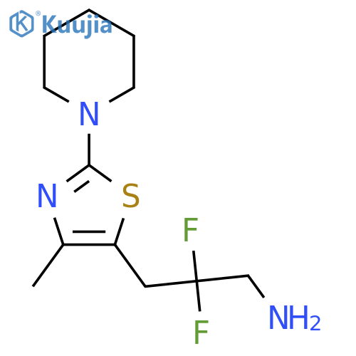 2,2-difluoro-3-4-methyl-2-(piperidin-1-yl)-1,3-thiazol-5-ylpropan-1-amine structure