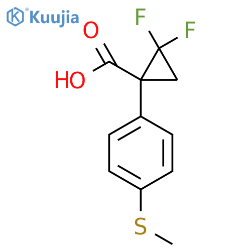 2,2-difluoro-1-4-(methylsulfanyl)phenylcyclopropane-1-carboxylic acid structure