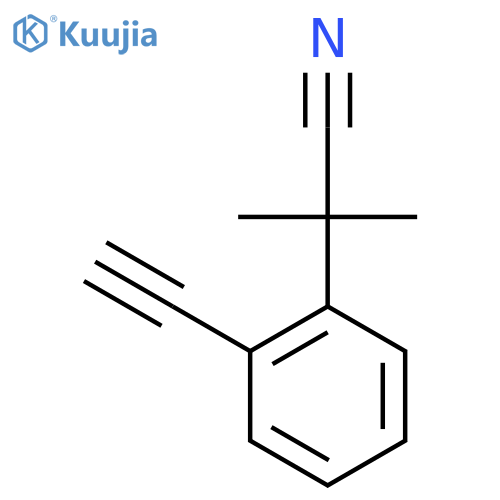 2-(2-ethynylphenyl)-2-methylpropanenitrile structure