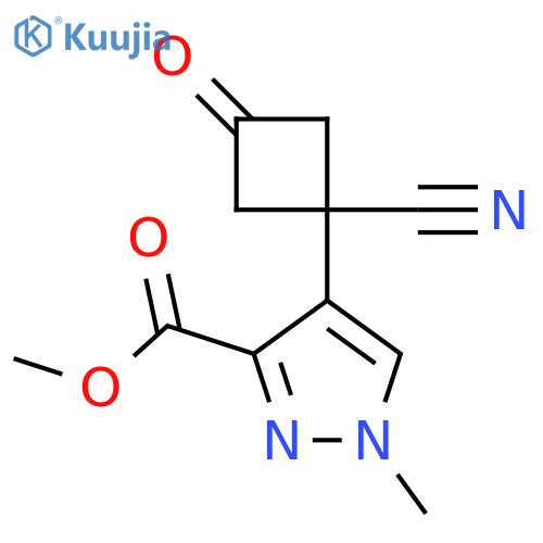 methyl 4-(1-cyano-3-oxocyclobutyl)-1-methyl-1H-pyrazole-3-carboxylate structure