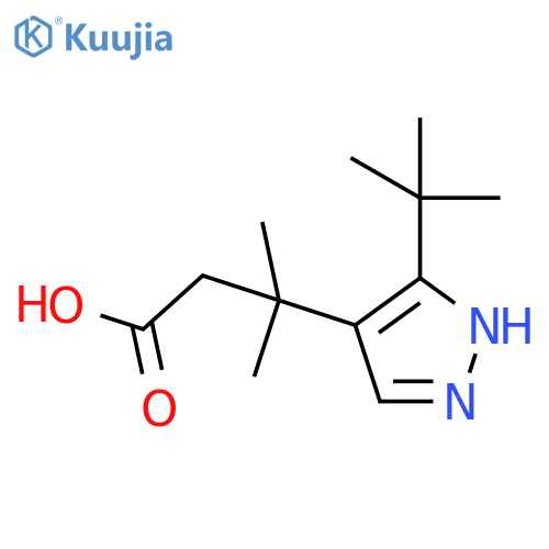 3-(3-tert-butyl-1H-pyrazol-4-yl)-3-methylbutanoic acid structure