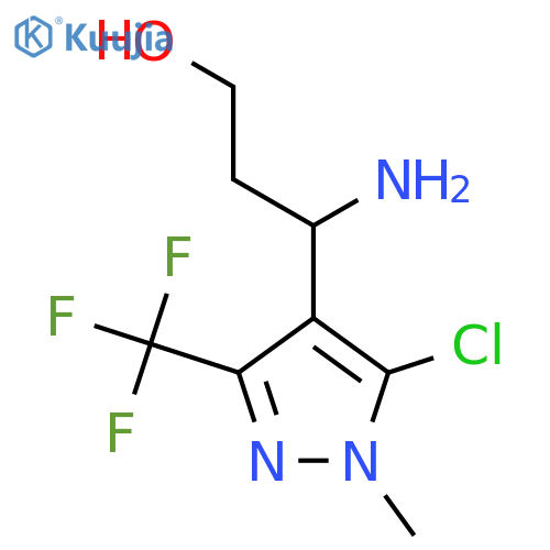 3-amino-3-5-chloro-1-methyl-3-(trifluoromethyl)-1H-pyrazol-4-ylpropan-1-ol structure
