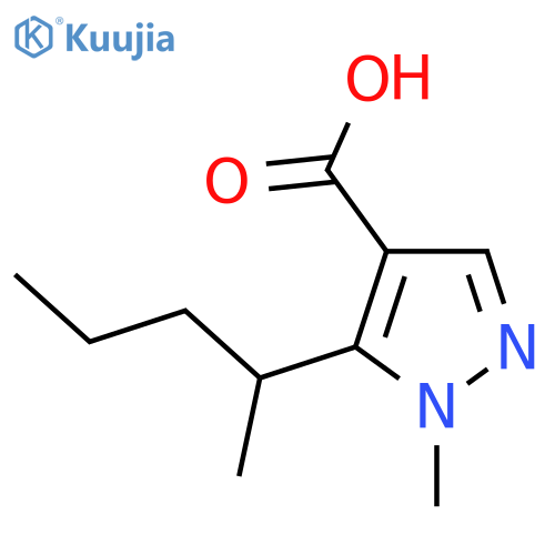 1-methyl-5-(pentan-2-yl)-1H-pyrazole-4-carboxylic acid structure
