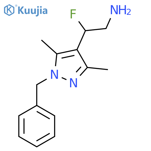 2-(1-benzyl-3,5-dimethyl-1H-pyrazol-4-yl)-2-fluoroethan-1-amine structure