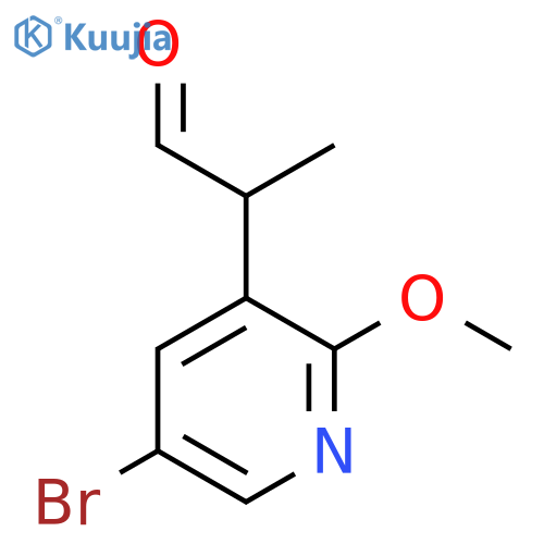 2-(5-bromo-2-methoxypyridin-3-yl)propanal structure