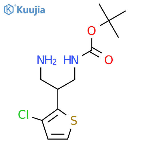 tert-butyl N-3-amino-2-(3-chlorothiophen-2-yl)propylcarbamate structure