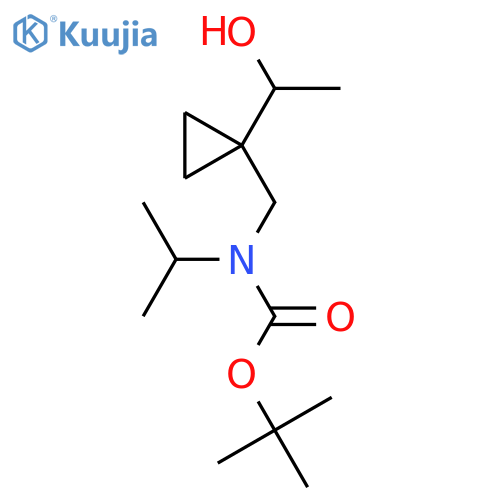tert-butyl N-{1-(1-hydroxyethyl)cyclopropylmethyl}-N-(propan-2-yl)carbamate structure