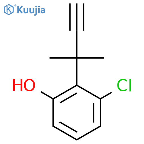 3-chloro-2-(2-methylbut-3-yn-2-yl)phenol structure
