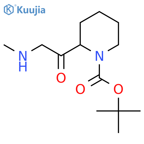 tert-butyl 2-2-(methylamino)acetylpiperidine-1-carboxylate structure