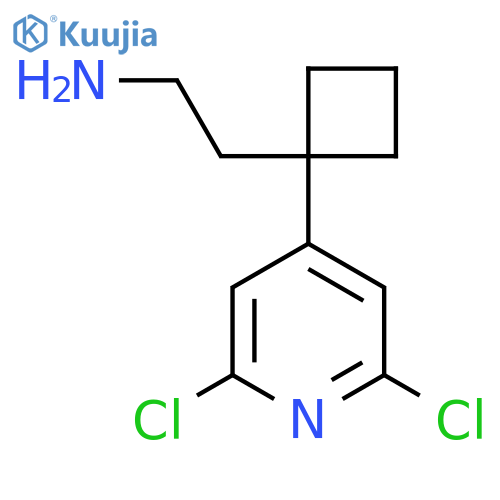 2-1-(2,6-dichloropyridin-4-yl)cyclobutylethan-1-amine structure