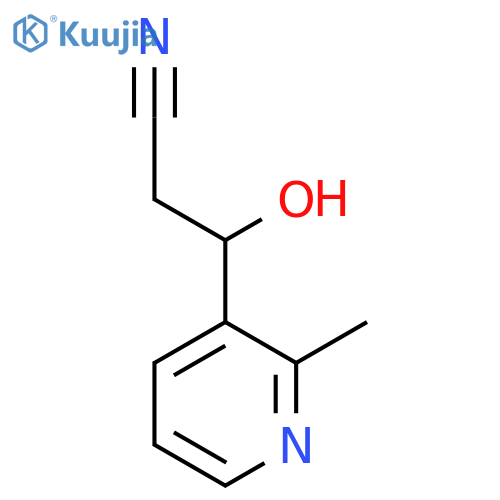 3-hydroxy-3-(2-methylpyridin-3-yl)propanenitrile structure
