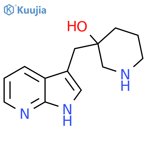 3-({1H-pyrrolo2,3-bpyridin-3-yl}methyl)piperidin-3-ol structure