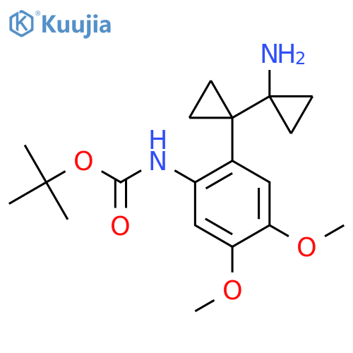 tert-butyl N-{2-1-(1-aminocyclopropyl)cyclopropyl-4,5-dimethoxyphenyl}carbamate structure