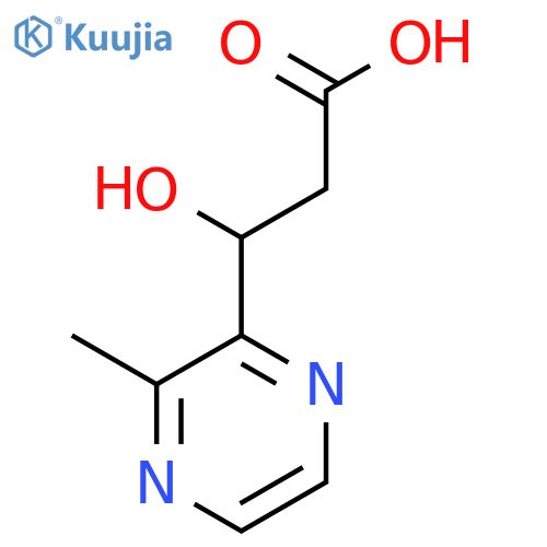 3-hydroxy-3-(3-methylpyrazin-2-yl)propanoic acid structure