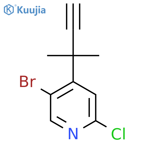 5-Bromo-2-chloro-4-(2-methylbut-3-yn-2-yl)pyridine structure
