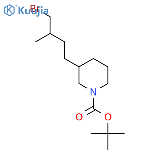 tert-butyl 3-(4-bromo-3-methylbutyl)piperidine-1-carboxylate structure