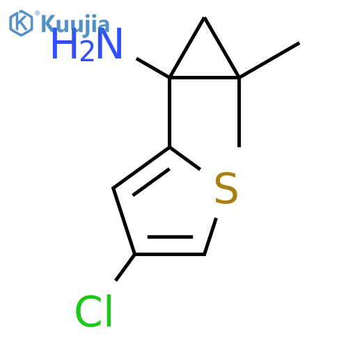 1-(4-chlorothiophen-2-yl)-2,2-dimethylcyclopropan-1-amine structure