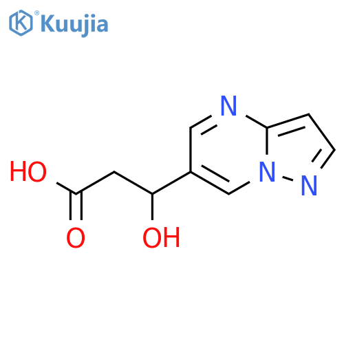 3-hydroxy-3-{pyrazolo1,5-apyrimidin-6-yl}propanoic acid structure