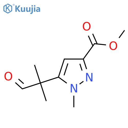methyl 1-methyl-5-(2-methyl-1-oxopropan-2-yl)-1H-pyrazole-3-carboxylate structure