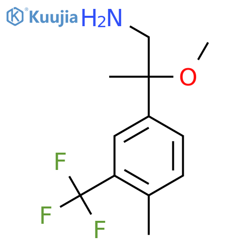 2-methoxy-2-4-methyl-3-(trifluoromethyl)phenylpropan-1-amine structure