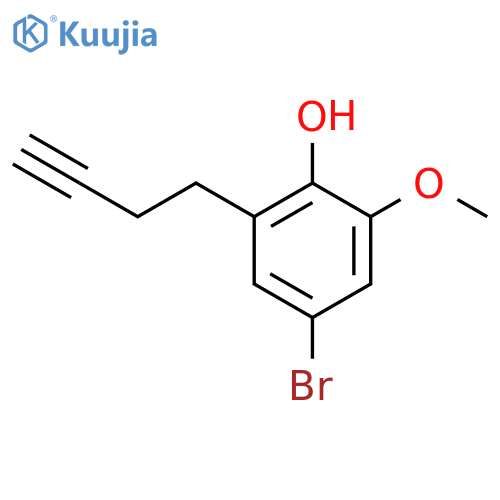4-bromo-2-(but-3-yn-1-yl)-6-methoxyphenol structure