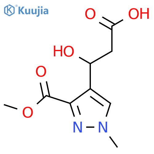 3-hydroxy-3-3-(methoxycarbonyl)-1-methyl-1H-pyrazol-4-ylpropanoic acid structure