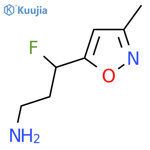 3-fluoro-3-(3-methyl-1,2-oxazol-5-yl)propan-1-amine structure