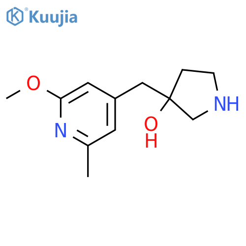 3-(2-methoxy-6-methylpyridin-4-yl)methylpyrrolidin-3-ol structure