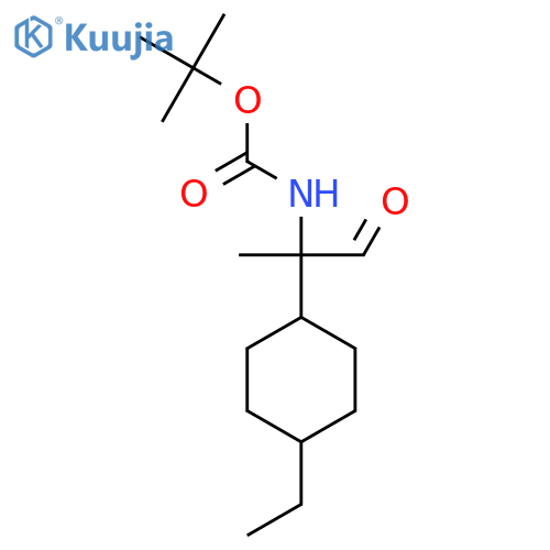 tert-butyl N-2-(4-ethylcyclohexyl)-1-oxopropan-2-ylcarbamate structure