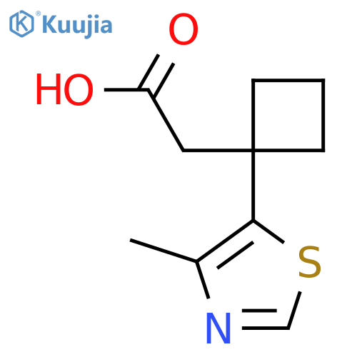2-1-(4-methyl-1,3-thiazol-5-yl)cyclobutylacetic acid structure