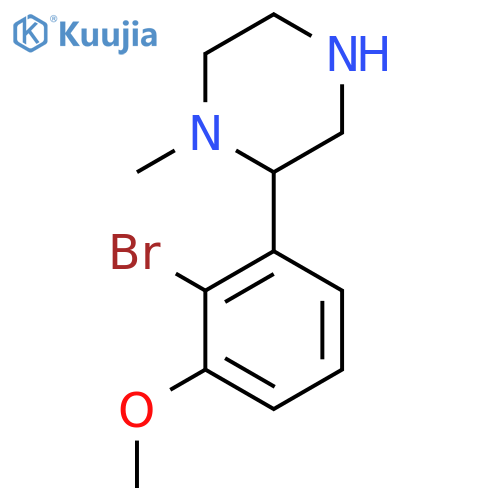 2-(2-bromo-3-methoxyphenyl)-1-methylpiperazine structure