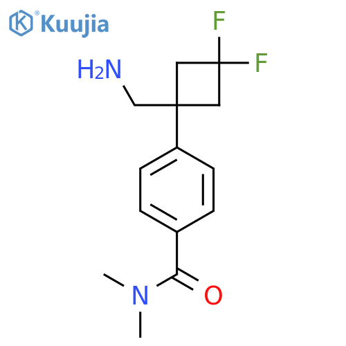4-1-(aminomethyl)-3,3-difluorocyclobutyl-N,N-dimethylbenzamide structure