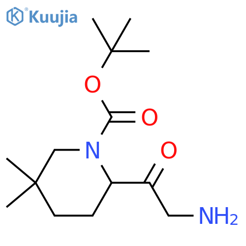 tert-butyl 2-(2-aminoacetyl)-5,5-dimethylpiperidine-1-carboxylate structure