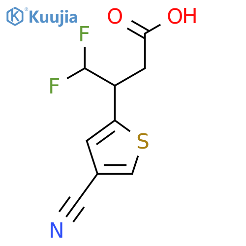 3-(4-cyanothiophen-2-yl)-4,4-difluorobutanoic acid structure