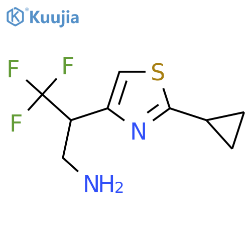 2-(2-cyclopropyl-1,3-thiazol-4-yl)-3,3,3-trifluoropropan-1-amine structure