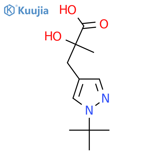 3-(1-tert-butyl-1H-pyrazol-4-yl)-2-hydroxy-2-methylpropanoic acid structure